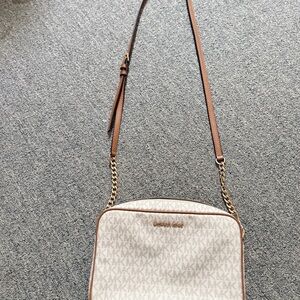 Michael Kors Tan and Cream Crossbody Bag